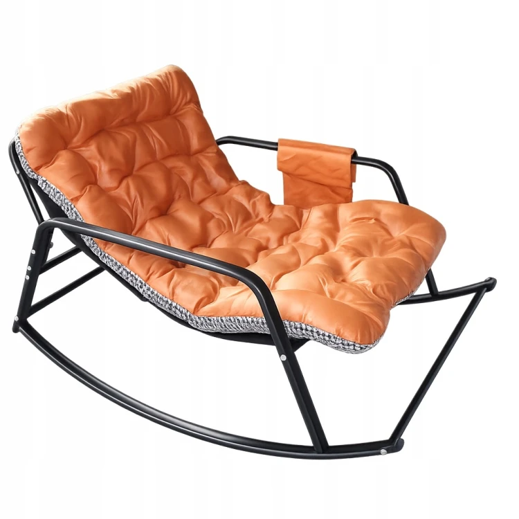 Fotel Bujany Leżak do Salonu Ogrodu na Taras XXL Dwustronny Orange.jpg