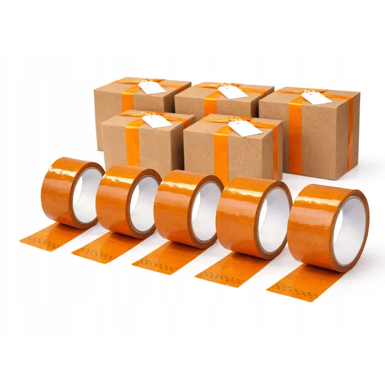 6 szt. Taśma pakowa do pakowania 50m klejąca Orange 55y 48mm.jpg