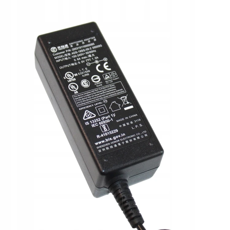 Zasilacz Ładowarka 9V 1A 9W 5.5x2.5 ADS-18SG-09-2 do Elektroniki Audio ....jpg