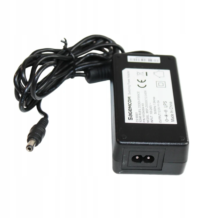 Zasilacz DC 12V 5A 60W 5.5/2.5 Sagemcom do monitora LCD LED.jpg