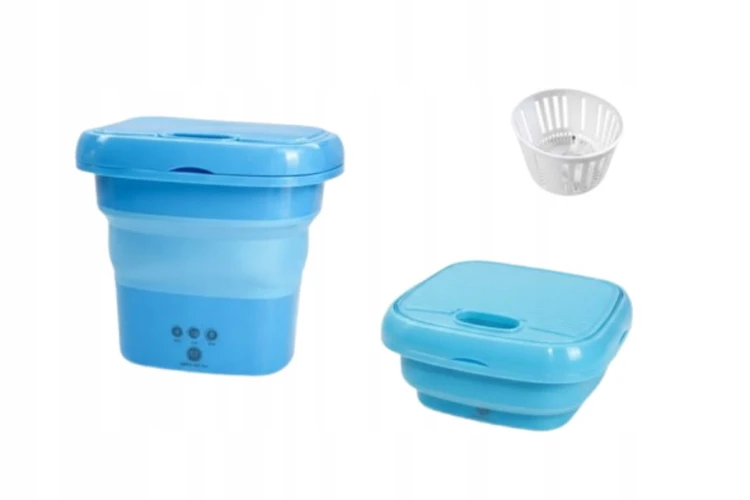 Mini Pralka Turystyczna Automatyczna Składana 8L 30W Podróżna Kompaktowa 0.8kg.jpg