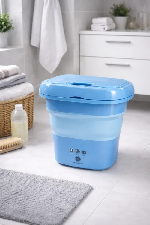 Mini Pralka Turystyczna Automatyczna Składana 8L 30W Podróżna Kompaktowa 0.8kg.jpg
