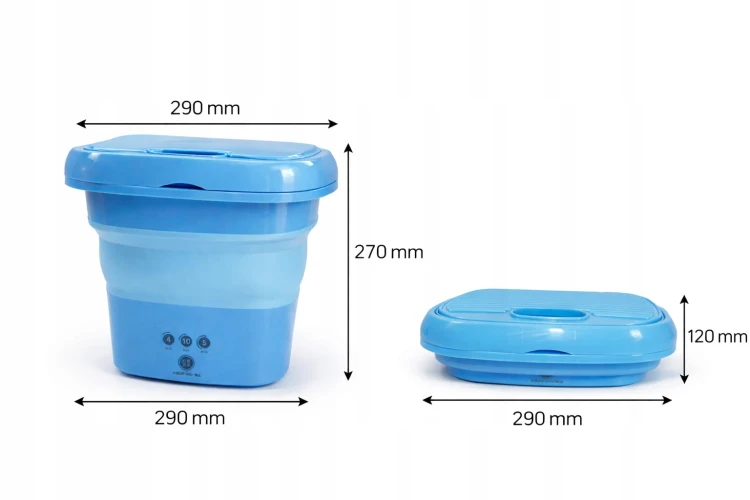 Mini Pralka Turystyczna Automatyczna Składana 8L 30W Podróżna Kompaktowa 0.8kg.jpg