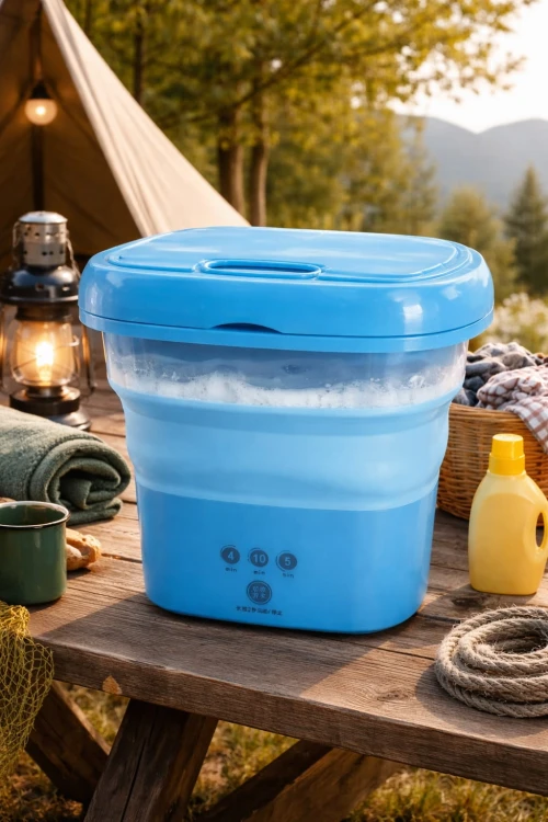 Mini Pralka Turystyczna Automatyczna Składana 8L 30W Podróżna Kompaktowa 0.8kg.jpg