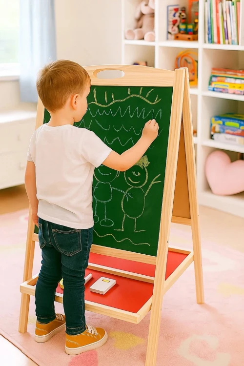 Tablica Magnetyczna Kredowa Dwustronna Liczydło Edukacyjna Stojąca 3w1.jpg