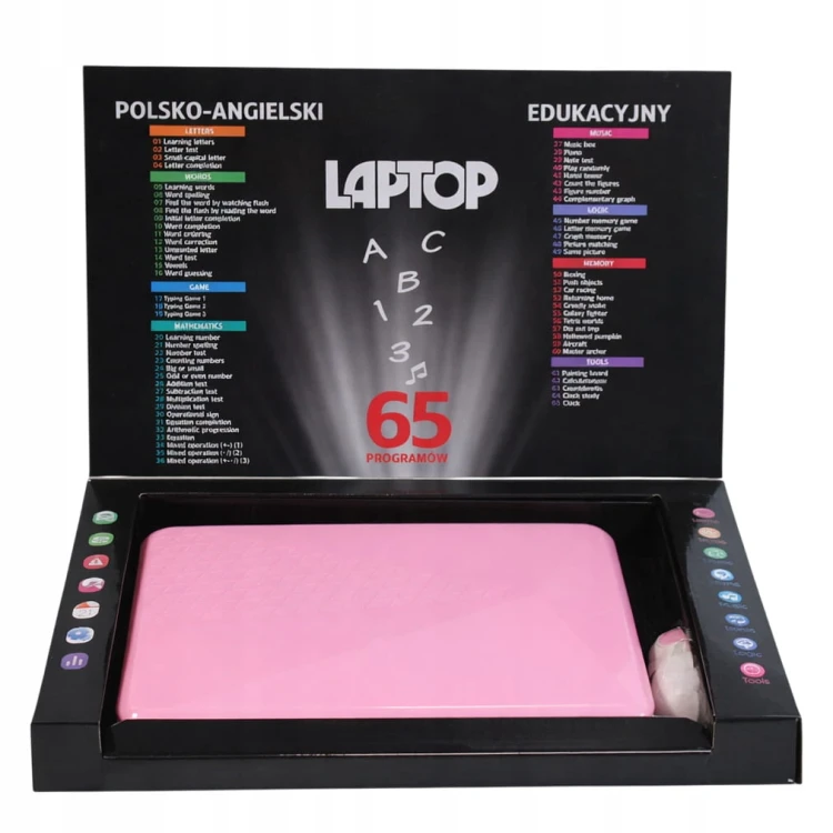 Laptop Edukacyjny POLSKO-ANGIELSKI Dla Dzieci Nauka Wyrazy Liczenie 130 pr.jpg