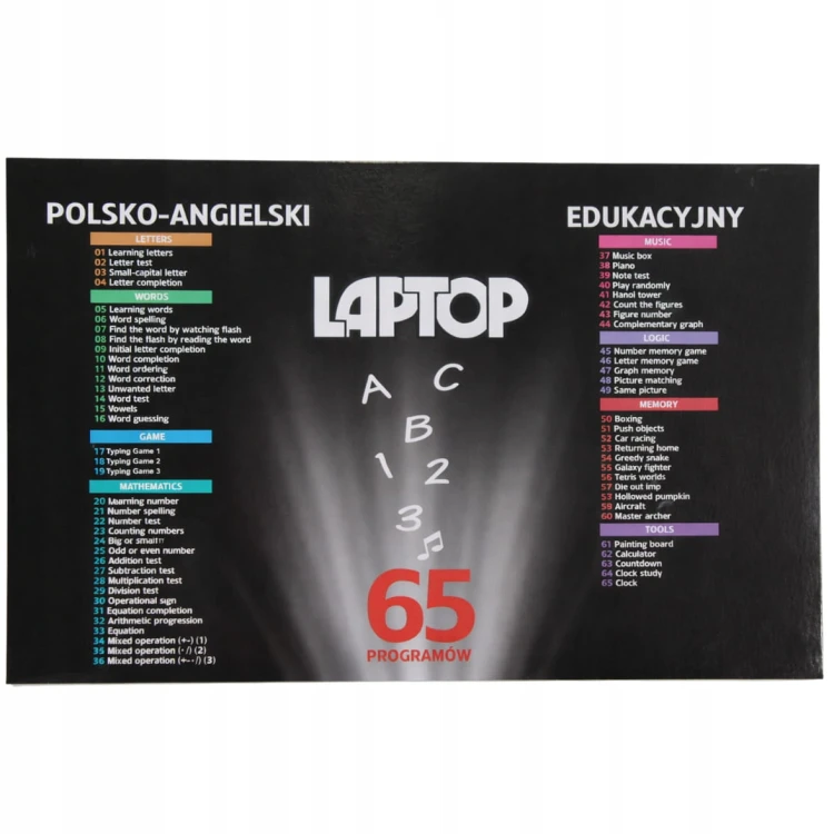 Laptop Edukacyjny POLSKO-ANGIELSKI Dla Dzieci Nauka Wyrazy Liczenie 130 pr.jpg