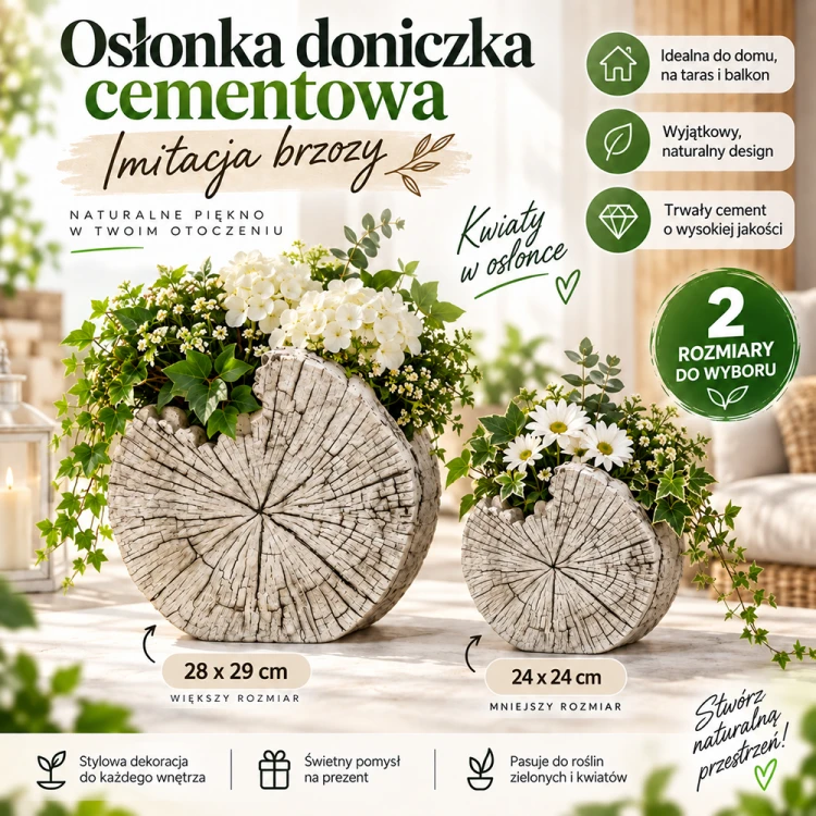 Osłonka Doniczka Cement Imitacja Brzozy 28x29.png