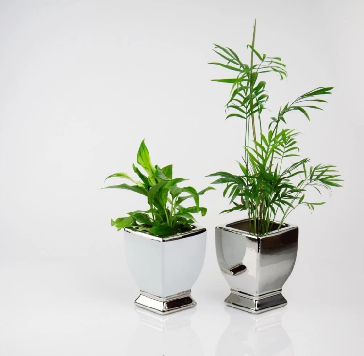 Doniczka Osłonka ceramiczna Pucharek Wazon Moon Silver.jpg