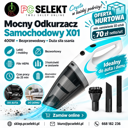 Mocny Odkurzacz Samochodowy X01 400W Bezprzewodowy Duża Siła Ssania.png