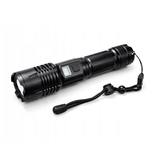 LATARKA Taktyczna LED AKUMULATOROWA Z WSKAŹNIKIEM Baterii 1500mAh CZARNA.jpg