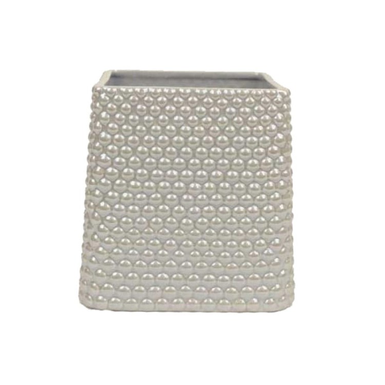 Osłonka ceramiczna doniczka perłowo szara Maya H18.jpg