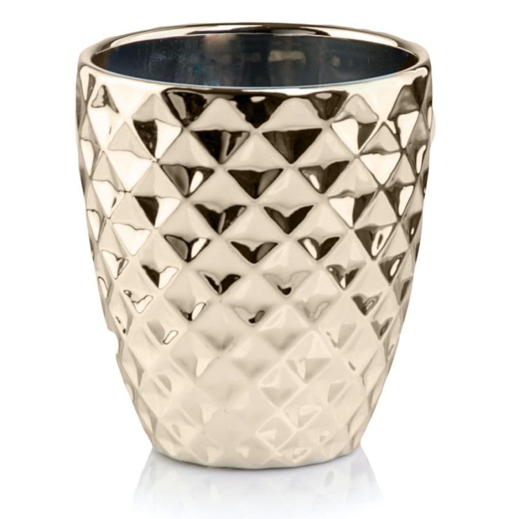 Doniczka ceramiczna osłonka wazon złota gold H15.jpg