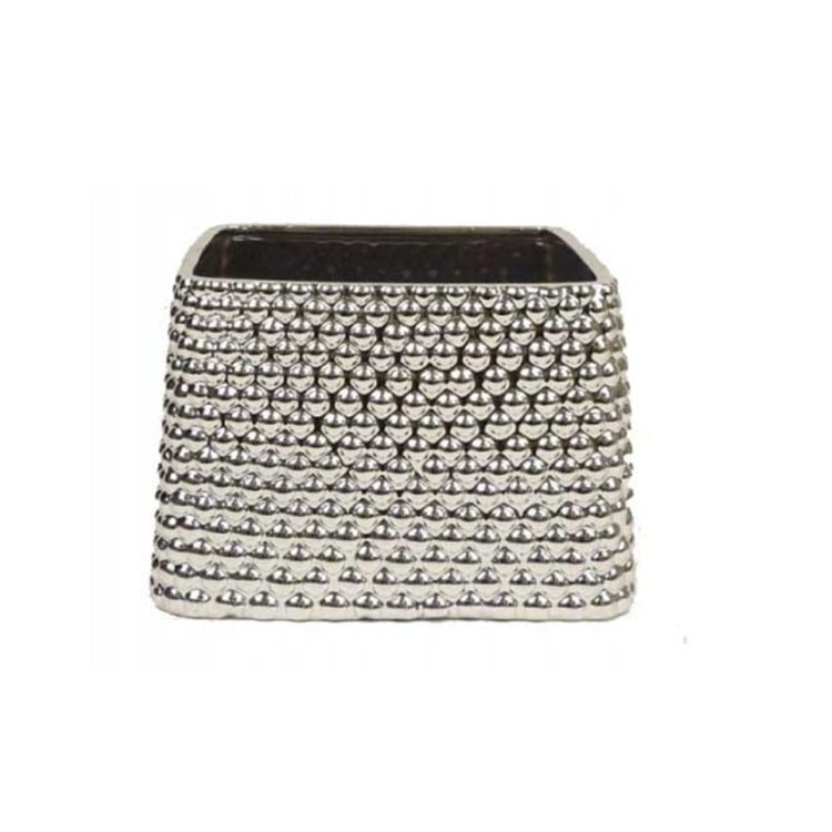 Osłonka ceramiczna srebrna doniczka Maya H12.jpg