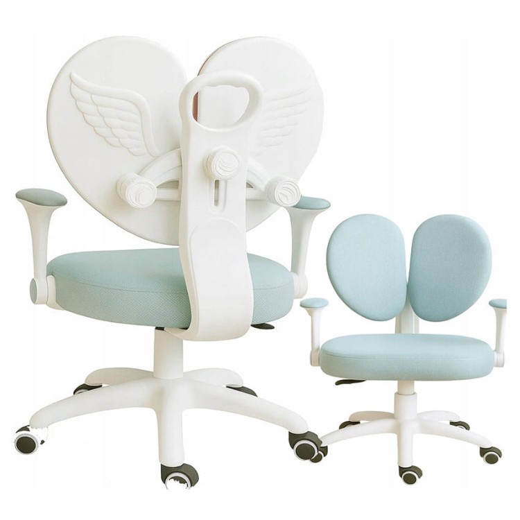 KRZESŁO BIURKOWE FOTEL OBROTOWY DO BIURKA DLA DZIECKA SKRZYDŁA MIĘTOWY HX26.jpg